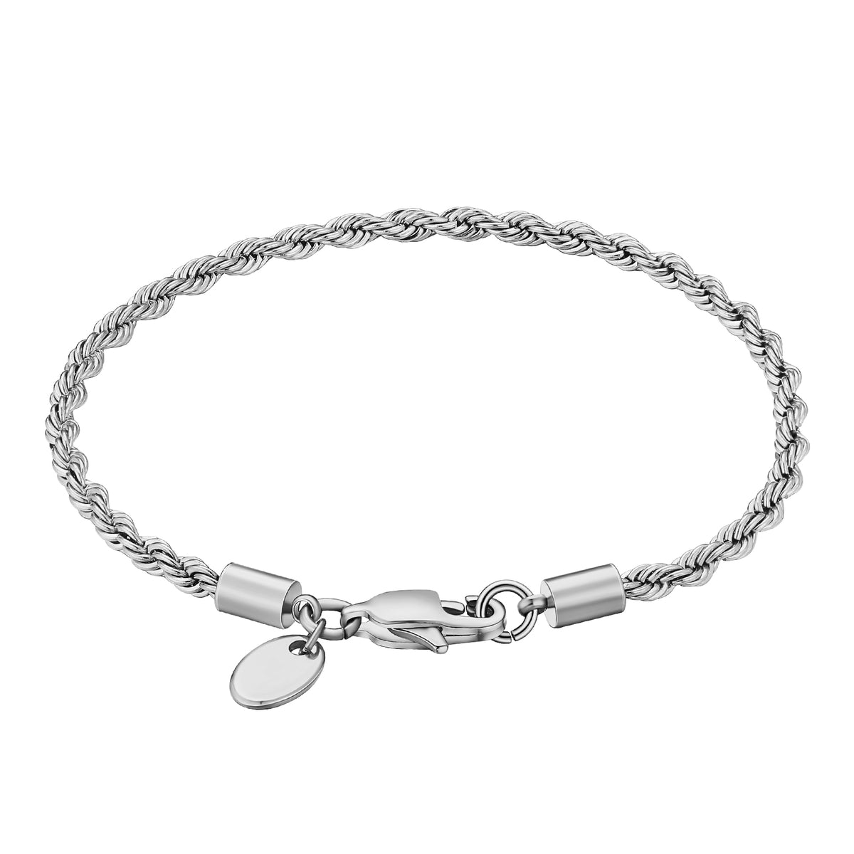 Rinhoo Personalized Stainless Steel Rope Bracelet - Custom Engraved DIY Bangle For Women & Men