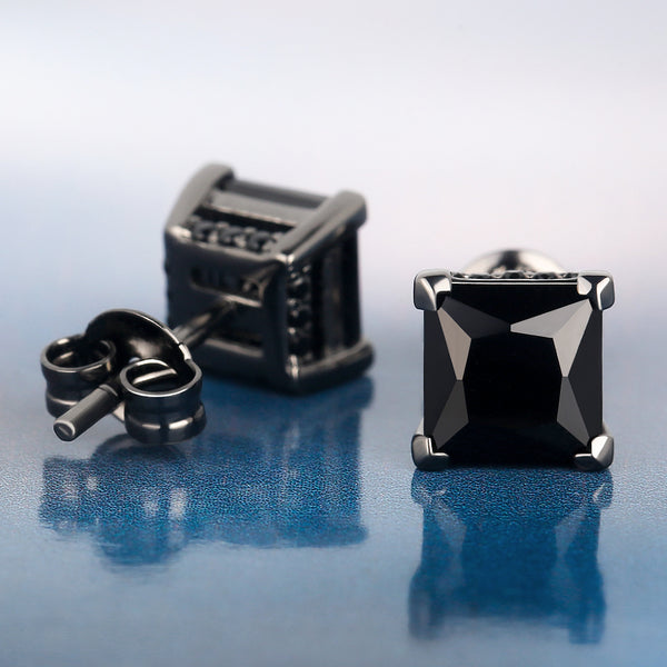 Black Cubic Zirconia Diamond Stud for men