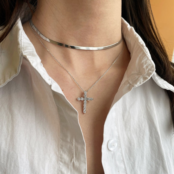 Cross Pendant Necklace 925 Silver