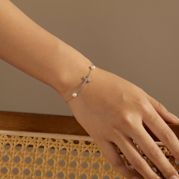 S925 Sterling Silver Cross Bracelet