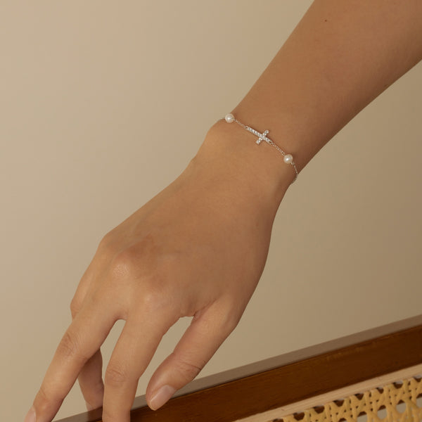 S925 Sterling Silver Cross Bracelet
