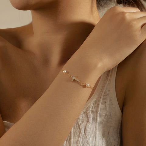 S925 Sterling Silver Cross Bracelet