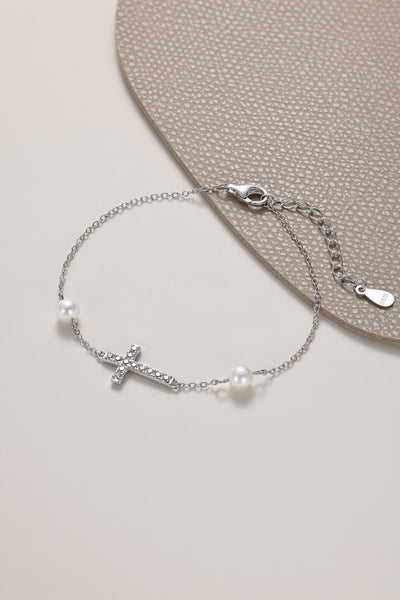 S925 Sterling Silver Cross Bracelet