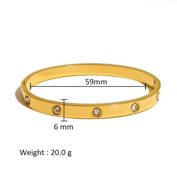 Round White Cubic Zirconia cuff Bracelet for Women