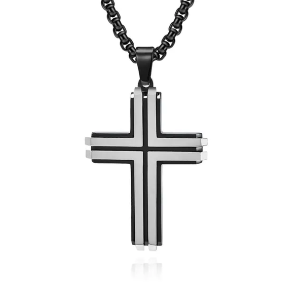 Two-tone Cross Pendant Necklace For Men