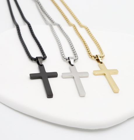 Plain Cross Pendant Necklace Stainless steel