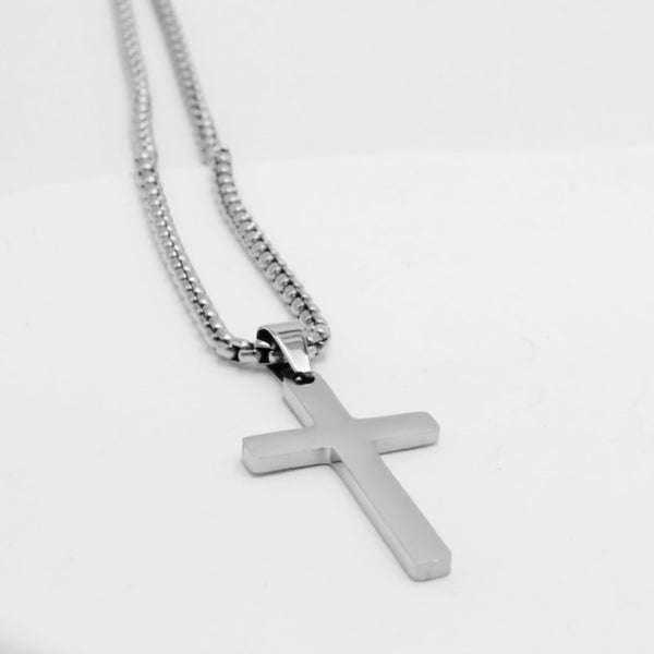 Plain Cross Pendant Necklace Stainless steel