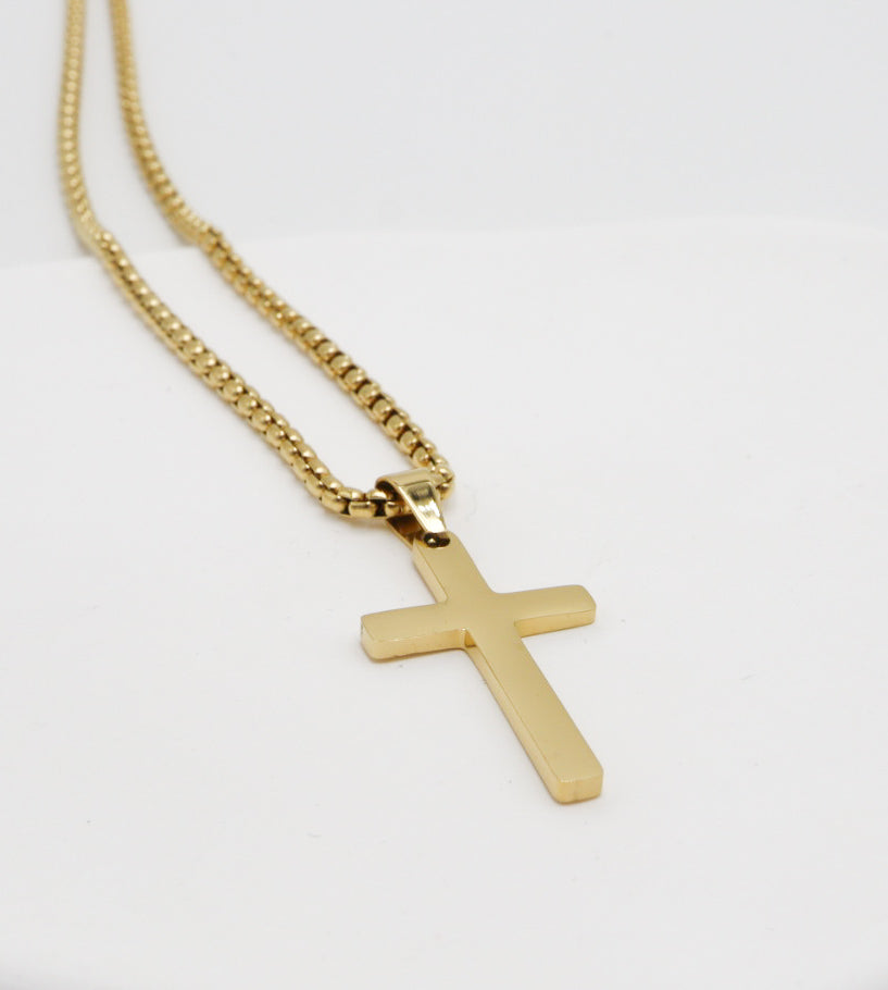 Plain Cross Pendant Necklace Stainless steel