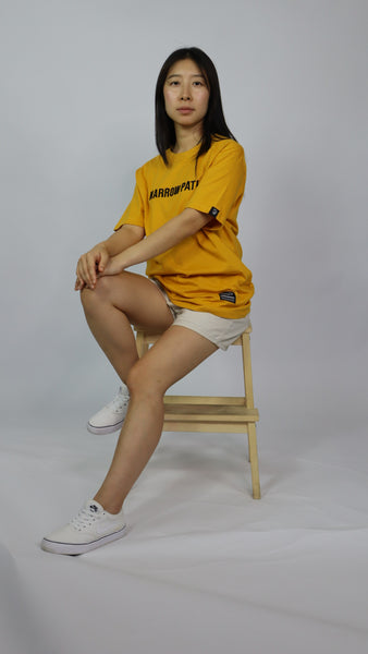 NARROW PATH EMBROIDERED TEE MUSTARD