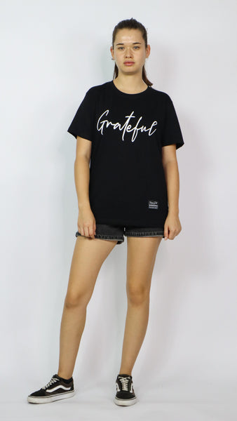 GRATEFUL EMBROIDERED TEE BLACK