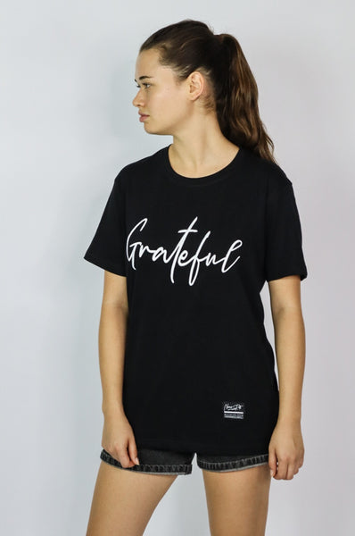 GRATEFUL EMBROIDERED TEE BLACK