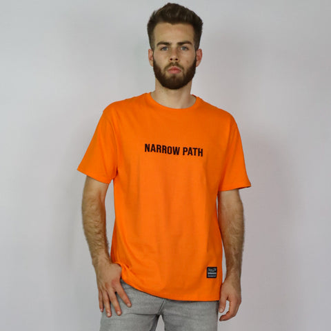NARROW PATH EMBROIDERED TEE ORANGE