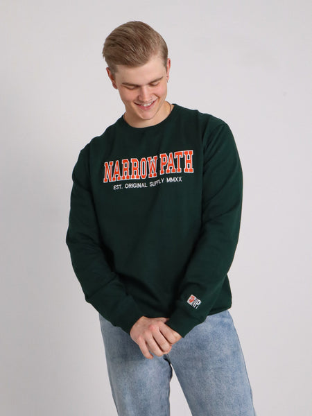 NARROW PATH EMBROIDED LOGO SWEATSHIRT GREEN