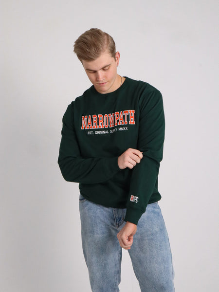 NARROW PATH EMBROIDED LOGO SWEATSHIRT GREEN