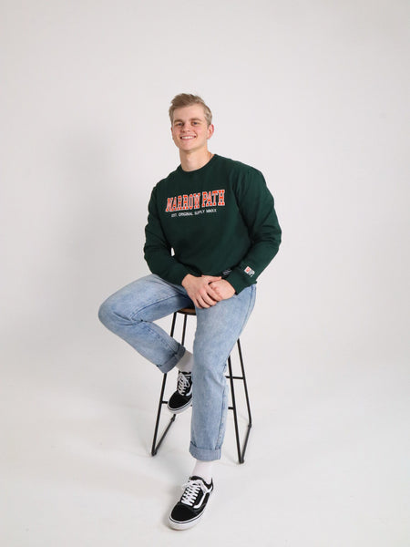 NARROW PATH EMBROIDED LOGO SWEATSHIRT GREEN