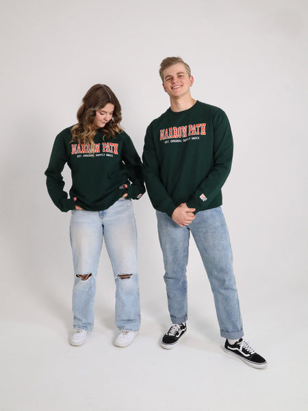 NARROW PATH EMBROIDED LOGO SWEATSHIRT GREEN