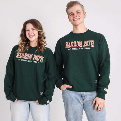 NARROW PATH EMBROIDED LOGO SWEATSHIRT GREEN