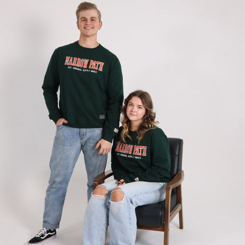 NARROW PATH EMBROIDED LOGO SWEATSHIRT GREEN