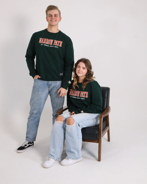 NARROW PATH EMBROIDED LOGO SWEATSHIRT GREEN