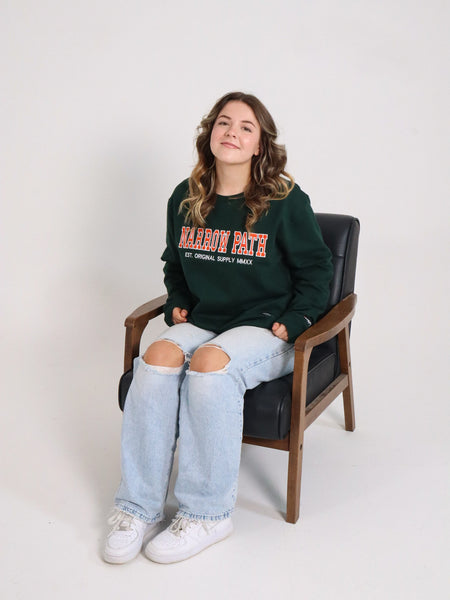 NARROW PATH EMBROIDED LOGO SWEATSHIRT GREEN