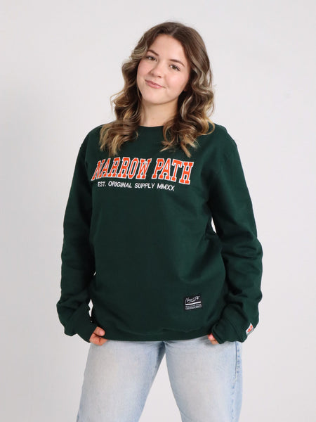 NARROW PATH EMBROIDED LOGO SWEATSHIRT GREEN