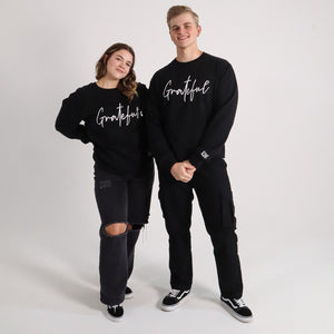 GRATEFUL EMBROIDERED SWEATSHIRT BLACK