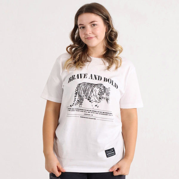 BRAVE + BOLD TEE WHITE