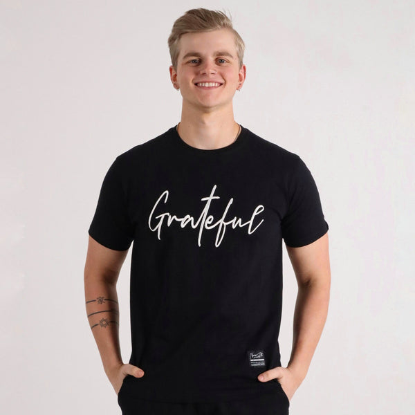 GRATEFUL EMBROIDERED TEE BLACK