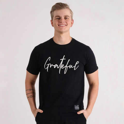 GRATEFUL EMBROIDERED TEE BLACK