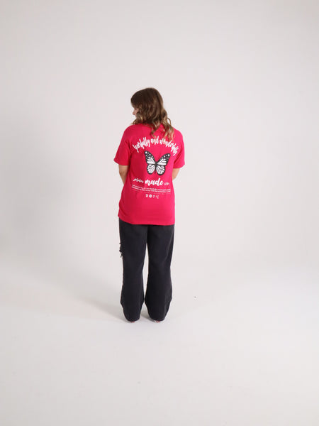 FEARFULLY + WONDERFULLY MADE TEE DARK PINK