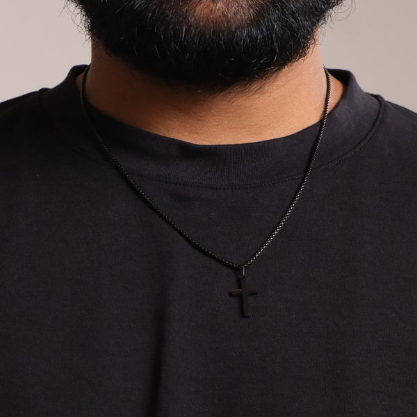 Small Cross Pendant Stainless Steel Necklace