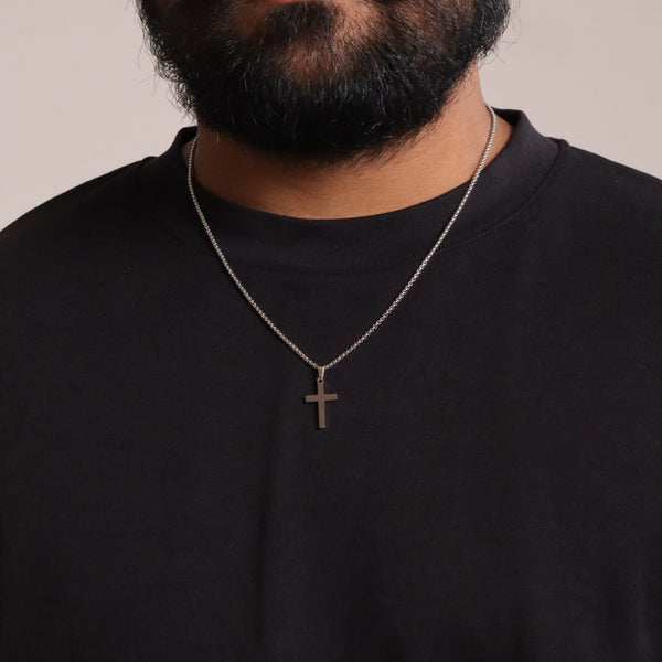 Small Cross Pendant Stainless Steel Necklace
