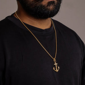ANCHOR PENDANT STAINLESS STEEL NECKLACE SILVER/GOLD