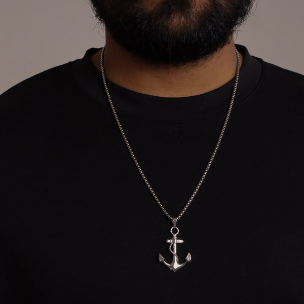 ANCHOR PENDANT STAINLESS STEEL NECKLACE SILVER/GOLD
