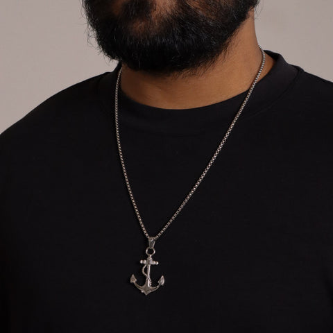 ANCHOR PENDANT STAINLESS STEEL NECKLACE SILVER/GOLD
