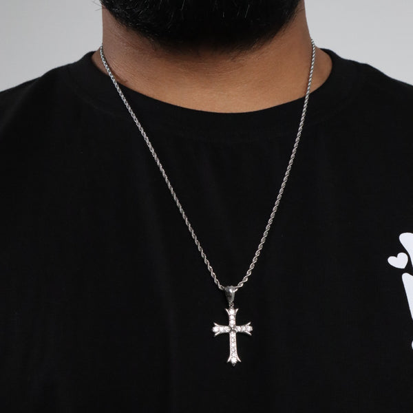 Faith CZ 18k Gold Plated Cross Pendant Necklace