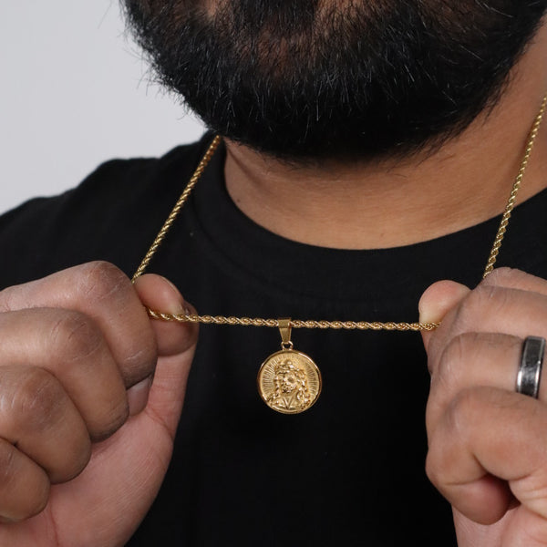 Jesus Christ Gold Pendant Necklace