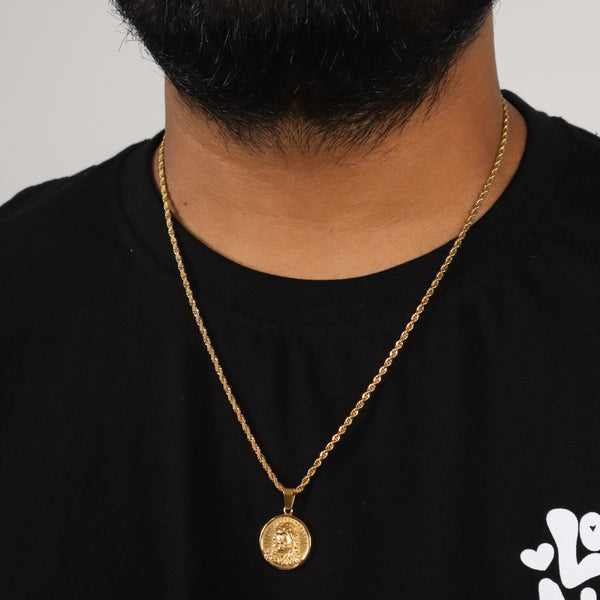 Jesus Christ Gold Pendant Necklace