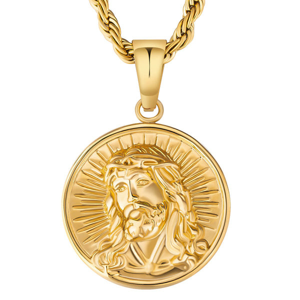 Jesus Christ Gold Pendant Necklace