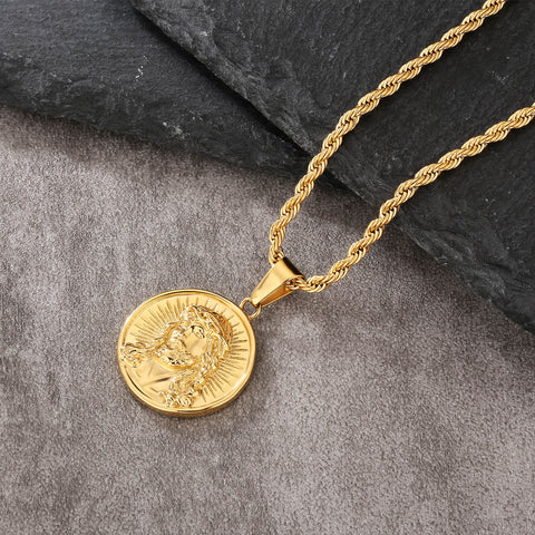 Jesus Christ Gold Pendant Necklace