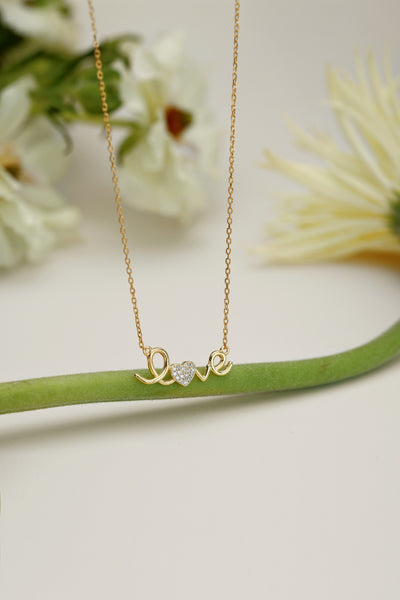 Love Pendant Necklace - Sterling Silver & 18k Gold Plated