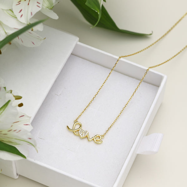 Love Pendant Necklace - Sterling Silver & 18k Gold Plated