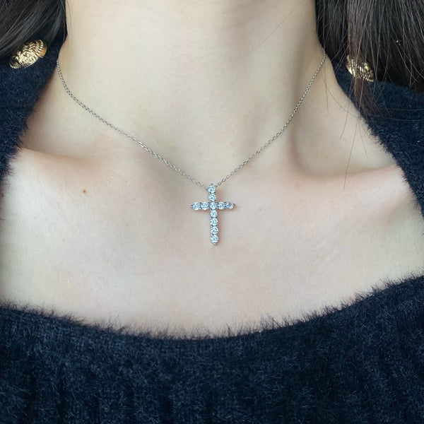 Cross Pendant Necklace 925 Silver
