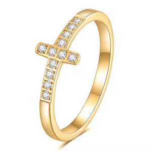 Cubic Zirconia Cross Rings