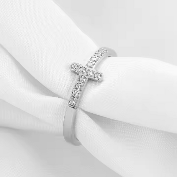 Cubic Zirconia Cross Rings