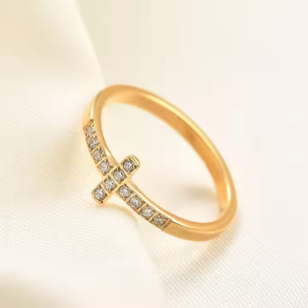 Cubic Zirconia Cross Rings