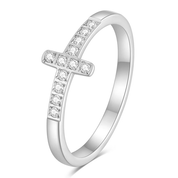 Cubic Zirconia Cross Rings