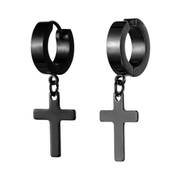 Cross Hoop Earrings - Unisex