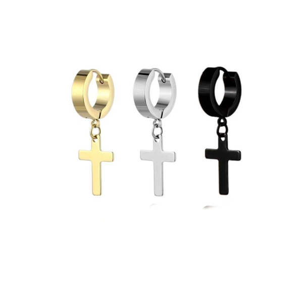 Cross Hoop Earrings - Unisex