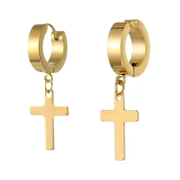 Cross Hoop Earrings - Unisex